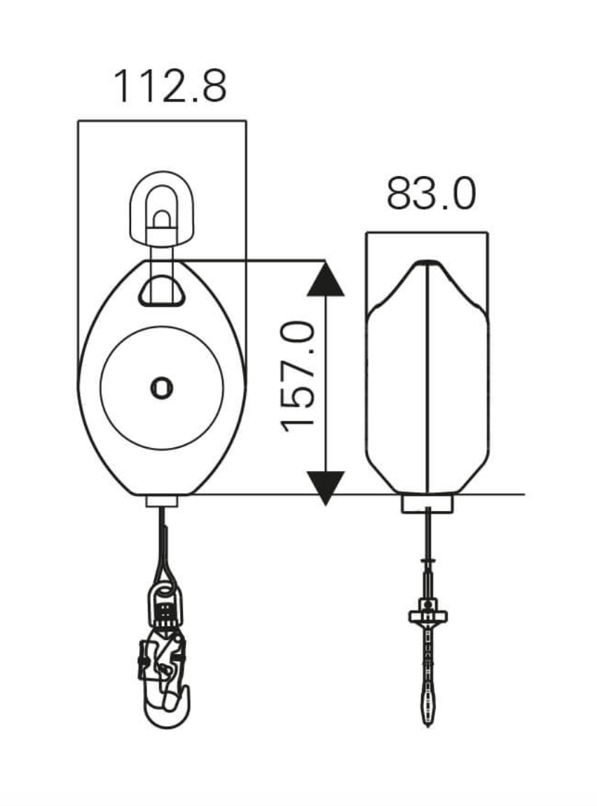 3.5m Olympe Wire Rope Fall Arrest Block