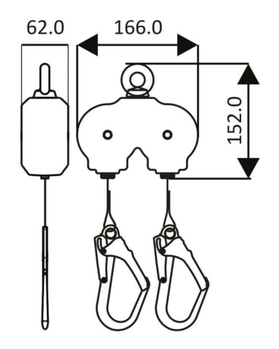 Kratos - 2m Olympe Twin Retractable Webbing Fall Arrest Block