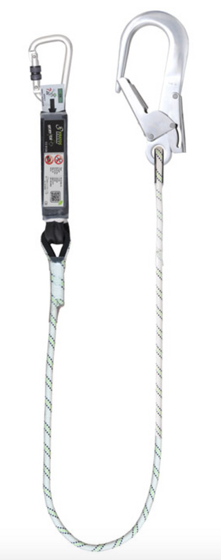  Gravity Aluminium Shock Absorbing 11mm Kernmantle Single Lanyard with Scaff Hook - Assorted Lengths