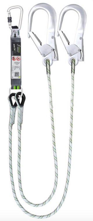  1.5m Y Forked Shock Absorbing 11mm Kernmantle Rope Lanyard