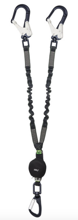  1.5m Gravity-S Y Forked Shock Absorbing Expandable Webbing Lanyard