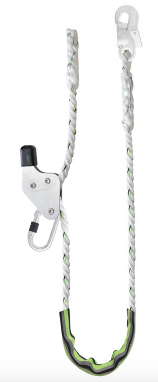  Kratos - 2m or 4m Adjustable Work Positioning Grip Adjusting Lanyard - 14mm DIA Rope