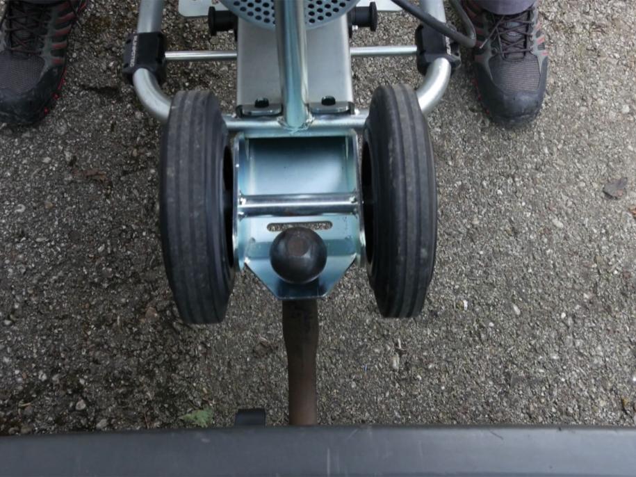 Wheels of trolley for RUNPOTEC - 115V Capstan Winch CW 800 E Including Steel Trolley Mounting Rail And Strap - Max Pulling Force 800kg