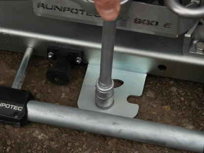 Mounting bolts of RUNPOTEC - 115V Capstan Winch CW 800 E Including Steel Trolley Mounting Rail And Strap - Max Pulling Force 800kg