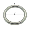 Stainless Steel AISI 316 Welded Round Round Ring Main Dims from RiggFix