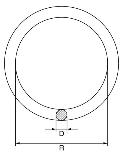 Stainless Steel Round Ring Technical drawing/dimensions
