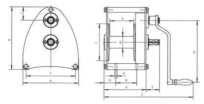 WIMAG - SW3000 Braked Rope Hand Winch 3000kg