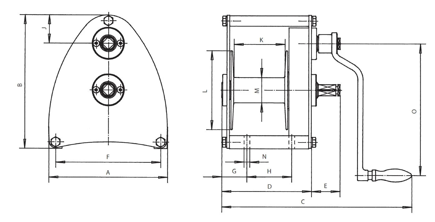 WIMAG - SW650 Braked Rope Hand Winch 650kg