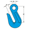 YOKE Grade 100 Eye Grab Hook Dimensions