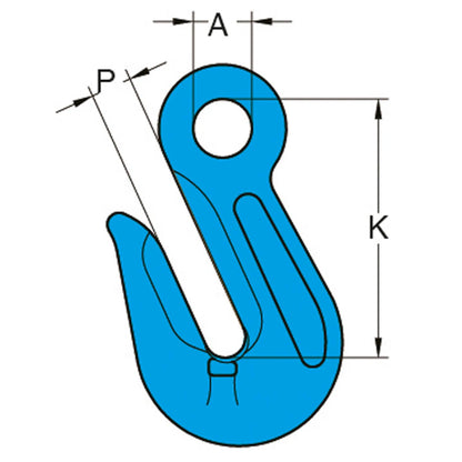 YOKE Grade 100 Eye Grab Hook Dimensions