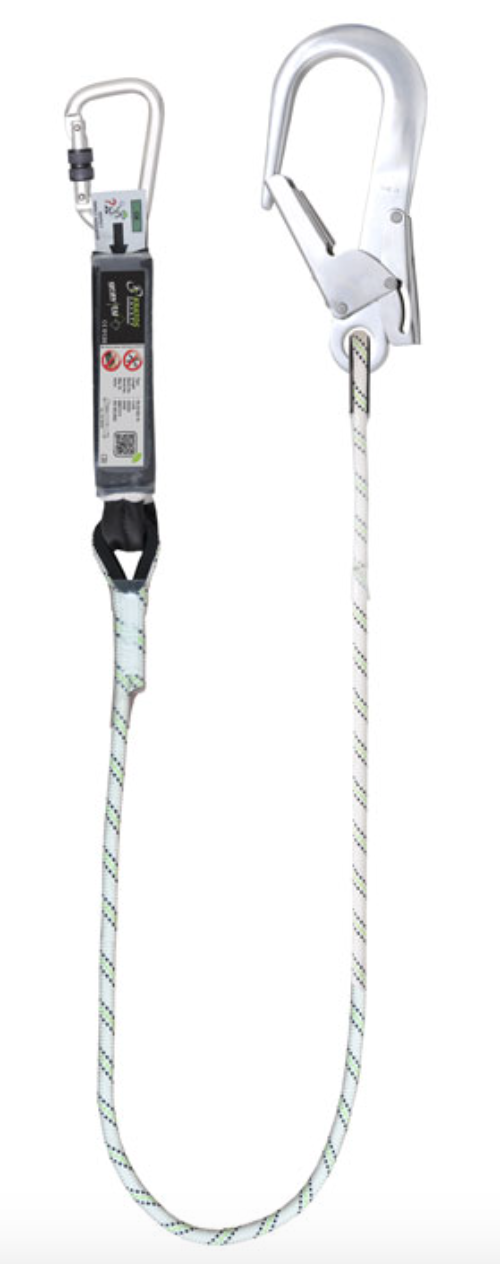 Gravity Aluminium Shock Absorbing 11mm Kernmantle Single Lanyard with Scaff Hook - Assorted Lengths 2.0m