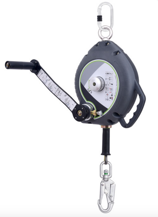 Kratos - 20m Olympe Wire Rope Fall Arrest Block c/w Integrated Recovery System Stainless Steel 20m