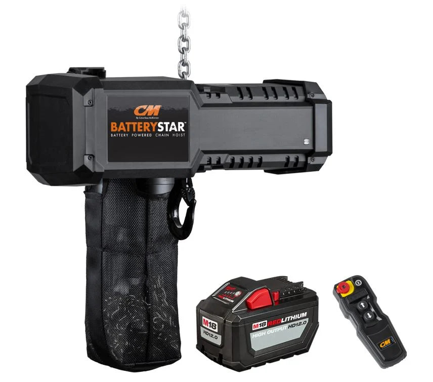 CM BatteryStar 1000kg Battery Powered Chain Hoist with battery and wireless remote