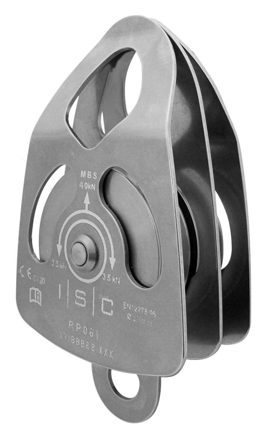 ISC Small Single Prussik Pulley - Stainless Steel - MBS 40kN - Max Rope Dia 13mm Bushing