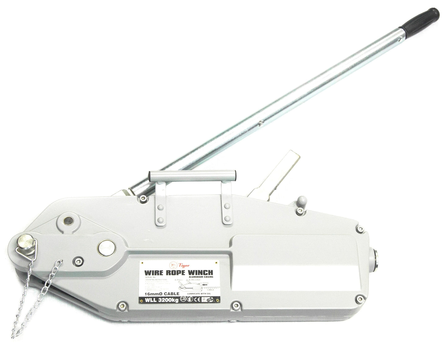 Wire Rope Puller TRPA with Aluminium Casing - 3200kg Lift 3200kg - Pulling 4800kg with 40m of Wire Rope
