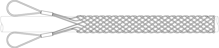 Stainless steel double eye cable grips general layout drawing