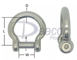 Stainless Steel AISI 316 Hexagon Socket Countersunk Pin Bow Shackle