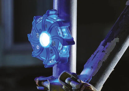 Blue Pulsar Pro Rechargeable Hazard Warning Light by NightSearcher in use