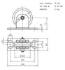 1000KG SWL PULLEY & BRACKET (205353) 130mm ø - Rope ø 8-10mm - Sheave Zinc Plated - Bracket Steel Powder Coated