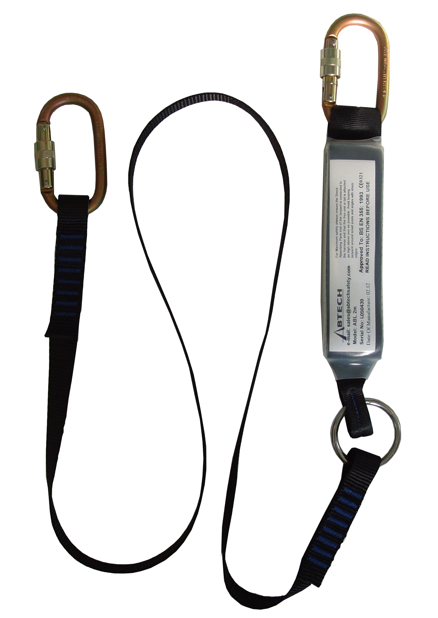 ABL2.0 - Abtech - 2m Shock Absorbing Lanyard c/w KH311 each end (282-3-7)