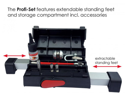 RUNPOTEC - PROFI-SET Fiberglass rod with wheeled cage incl. double-outlet system 80m Ø 6mm 7 piece accessory kit