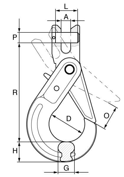 Grade 8 Clevis Self Locking Hook to BS-EN 1677-3