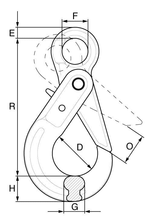 Grade 8 Eye Type Self Locking Hook to BS-EN 1677-3 (SNE Series)