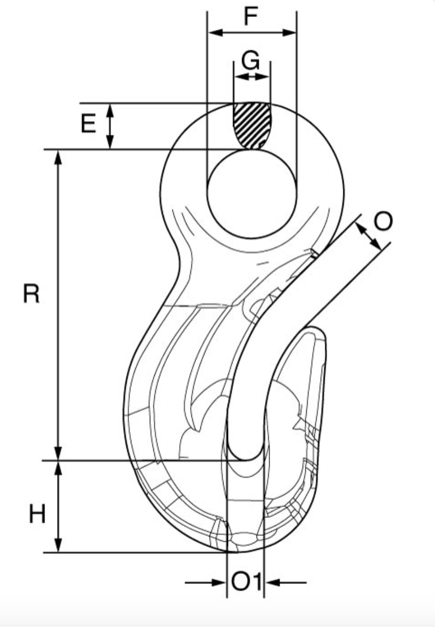 Grade 10 Eye Grab Hook to BS-EN 1677-1