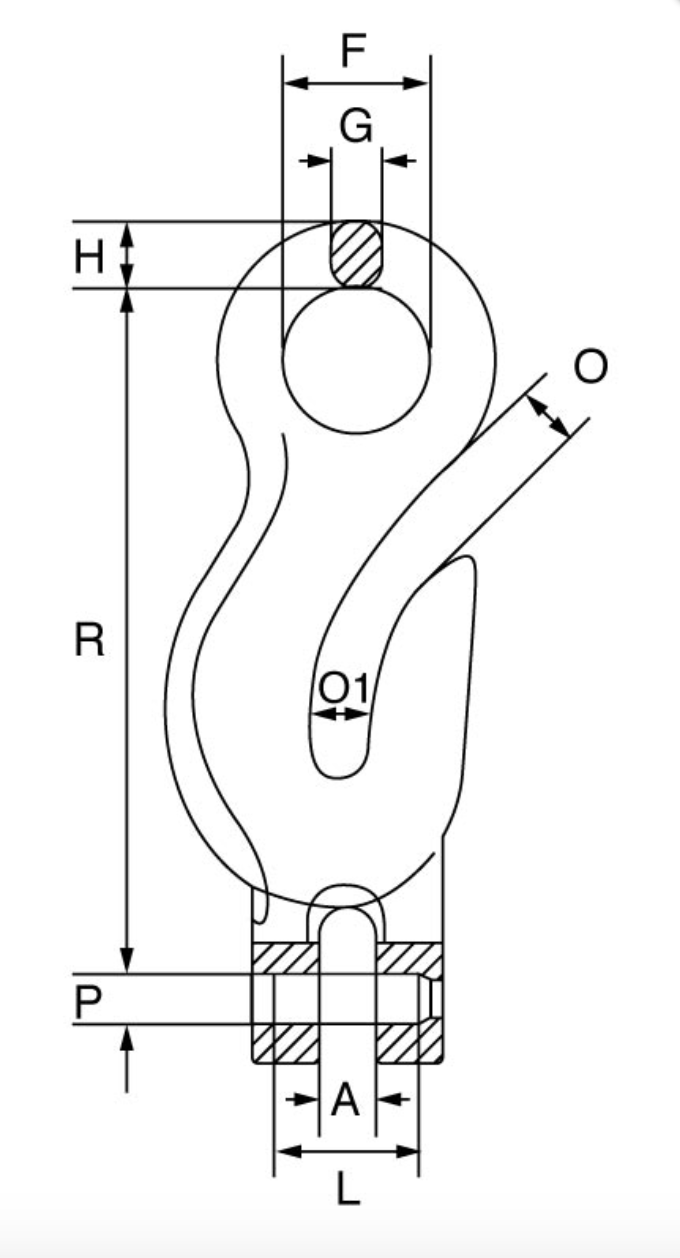 Grade 10 Integrated Eye Grab Hook to BS-EN 1677-1