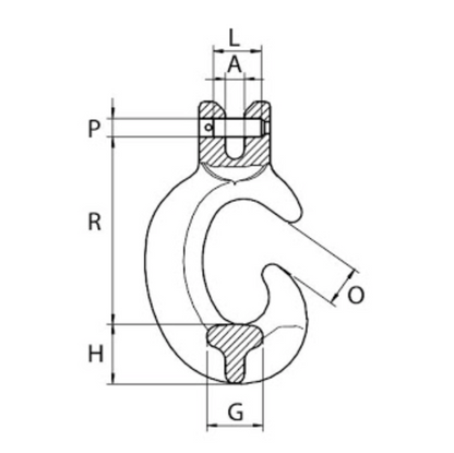 KITO - Grade 10 Clevis C Hook to BS-EN 1677-1