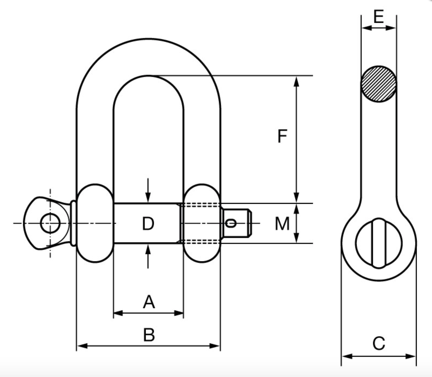 Cartec Grade 6 Dee Shackle with Screw Collar Pin