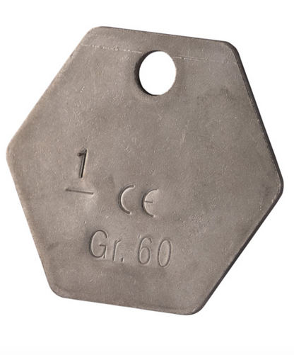 Cartec Grade 6 Stainless Steel AISI 316L Chain Tag