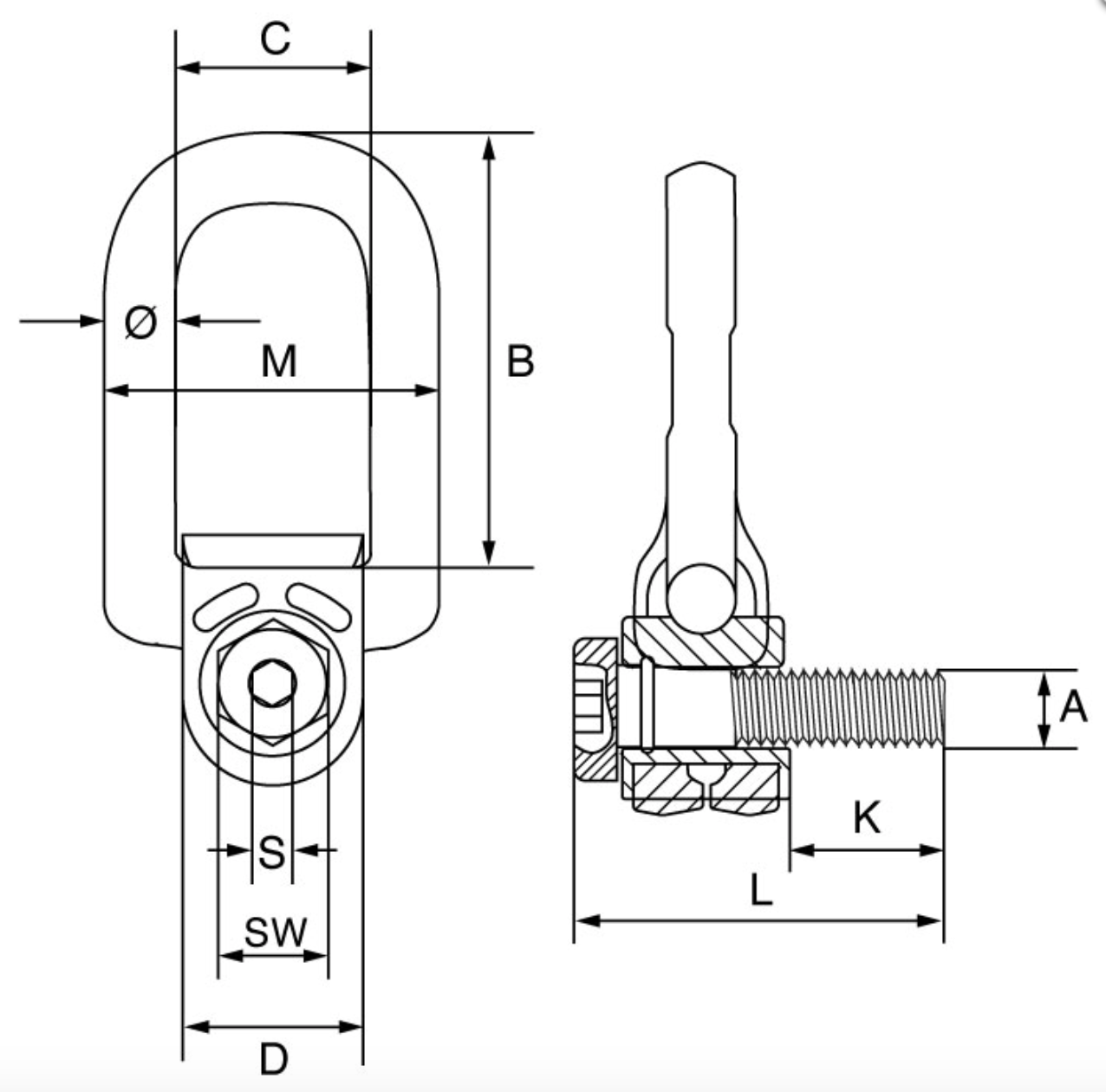 GT Cobra Grade 80 Swivel Hoist Ring