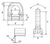 Cartec Grade 10 Single Base Weld-on Lifting Ring with Spring - 830X