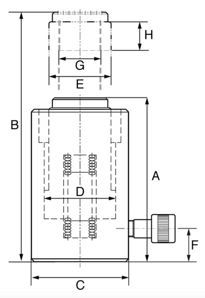 Tecpos Single Acting Cylinder - TS Series