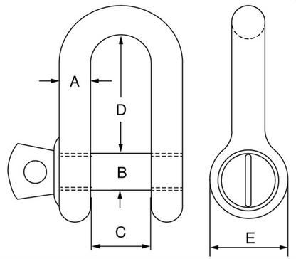 GT Blue Pin Grade 6 Dee Shackles with Screw Collar Pin