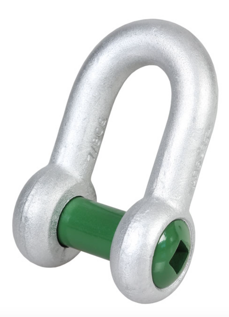 Green Pin Grade 6 Square Sunken Hole Dee Shackle