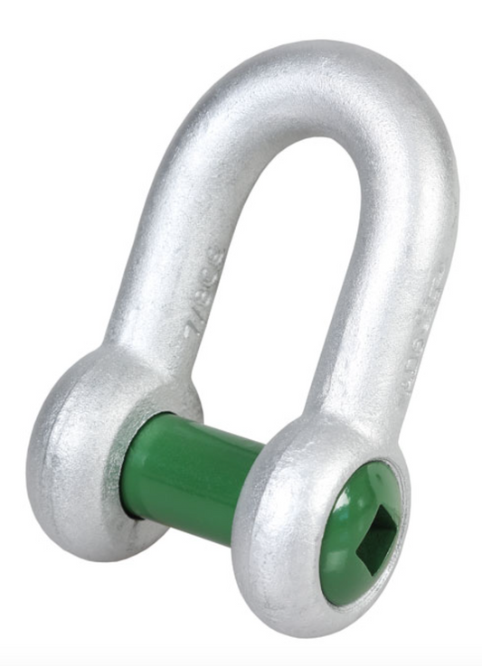 Green Pin Grade 6 Square Sunken Hole Dee Shackle