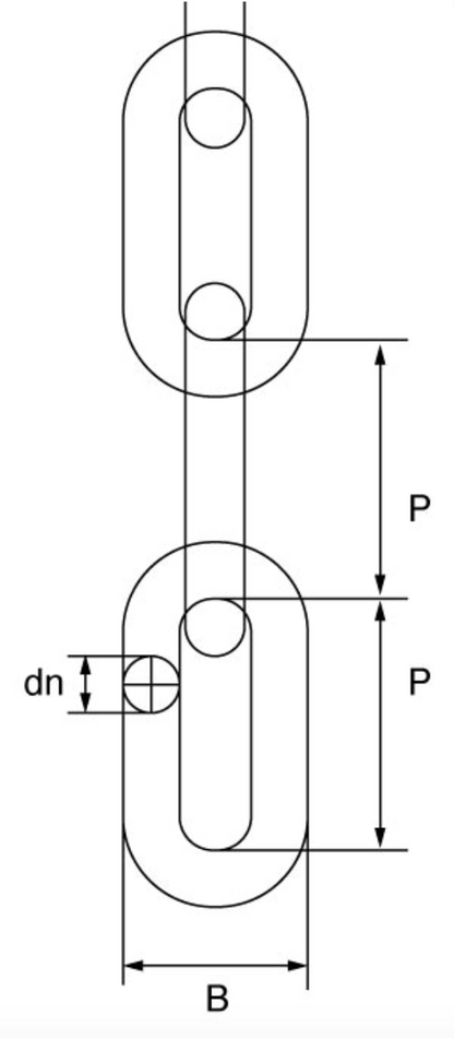 Grade 80 Long Link Fishing Chain  (Sold By the Meter) from RiggingUK