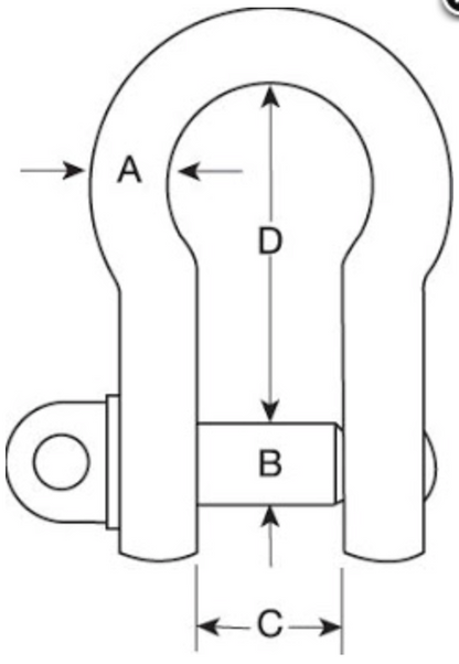 Stainless Steel Commercial Screw Pin Bow Shackle