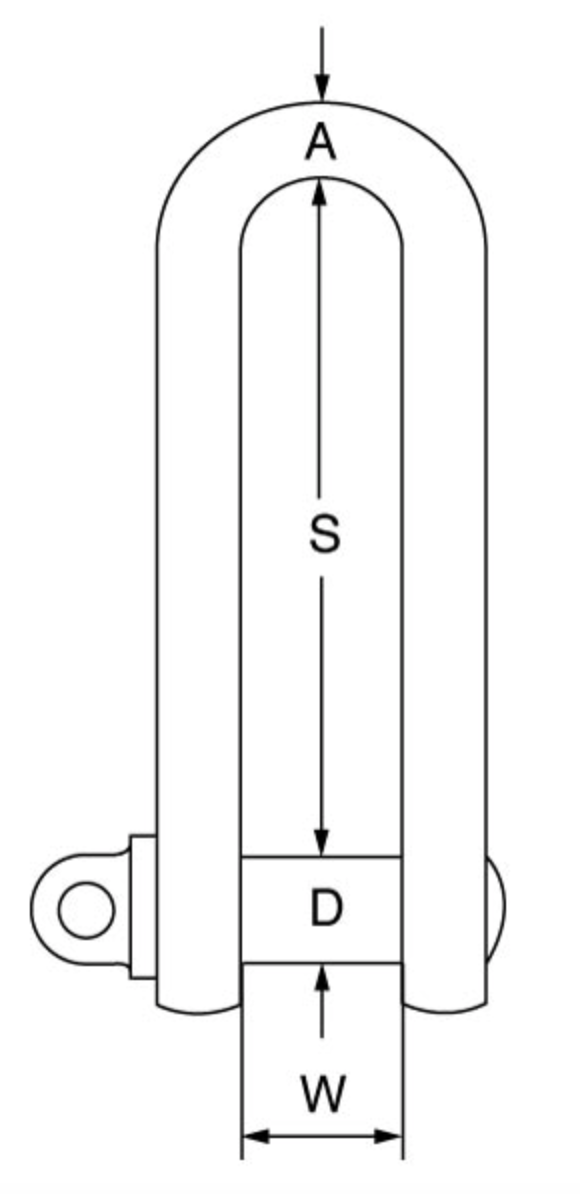 Stainless Steel Long Screw Pin Dee Shackle