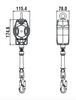 Dimensions of 3.5m Helixon Retractable Wire Rope Fall Arrest Block