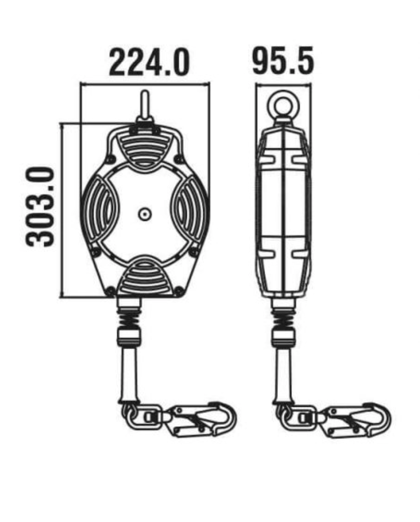 15m Helixon-S Retractable Wire Rope Fall Arrest Block