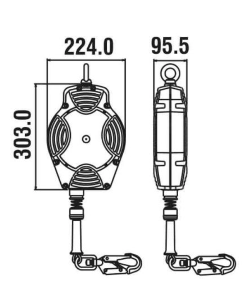 15m Helixon Retractable Wire Rope Fall Arrest Block