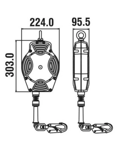 20m Helixon Retractable Wire Rope Fall Arrest Block