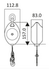 Dimensions of 3.5m Olympe-S Retractable Webbing Fall Arrest Block