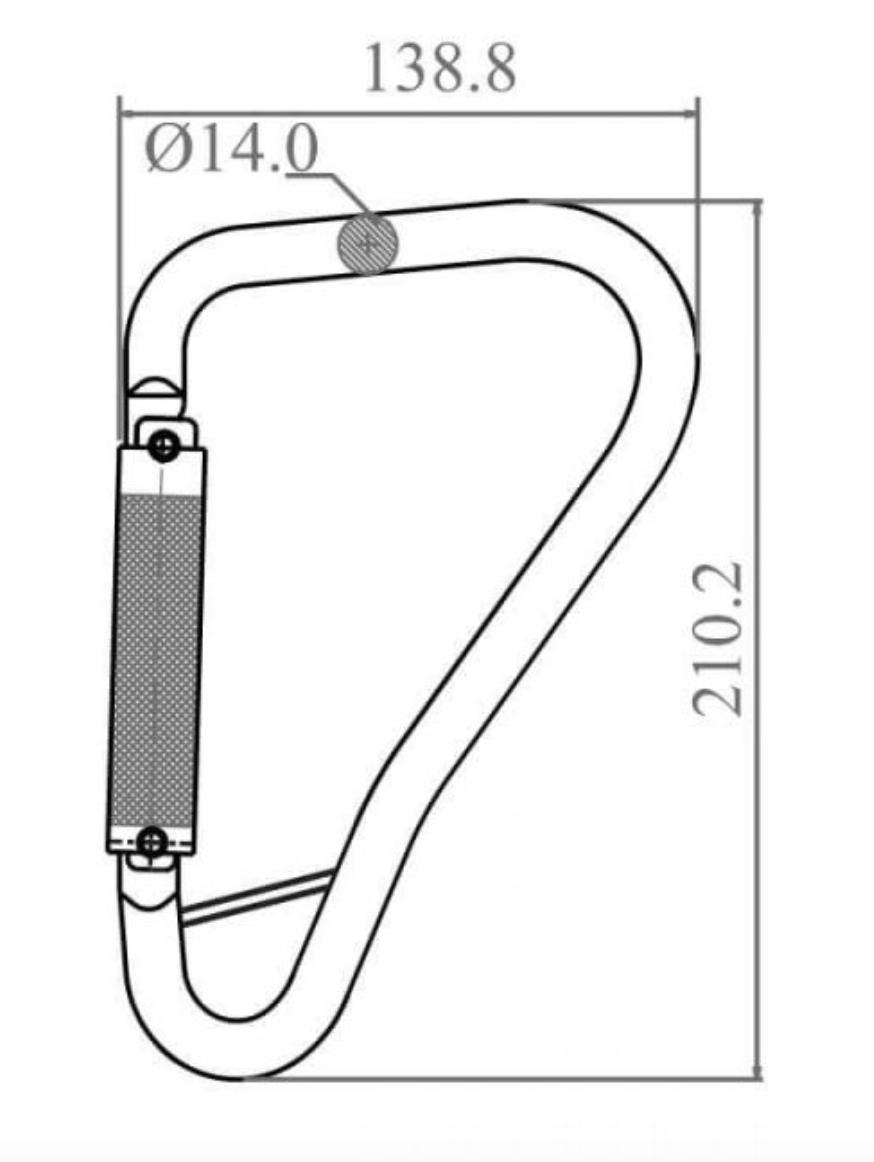 Dimensions for Steel Quarter Turn Tower Hook