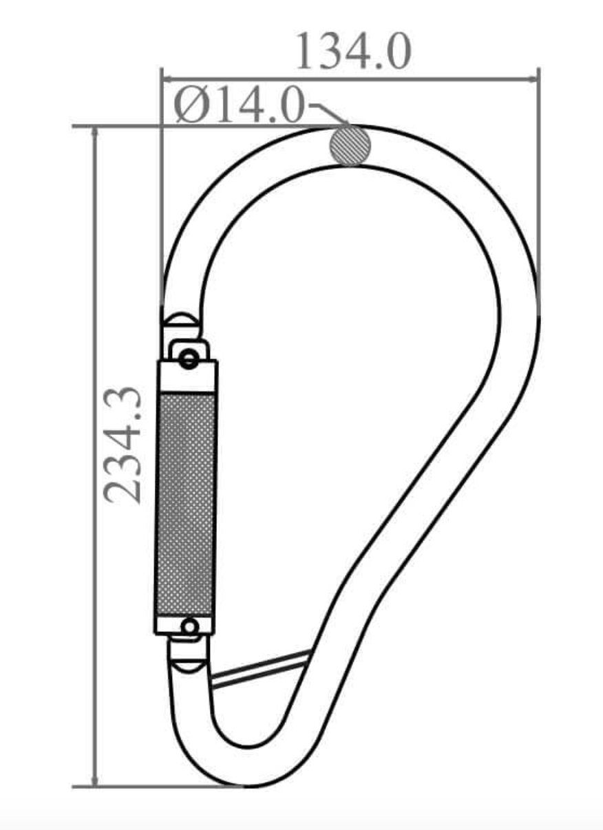 Dimensions for Steel Quarter Turn Tower Hook