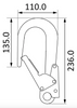 Dimensions for Aluminium Double Action Scaffold Hook