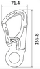 Dimensions for Aluminium Double Action Keylock Hook